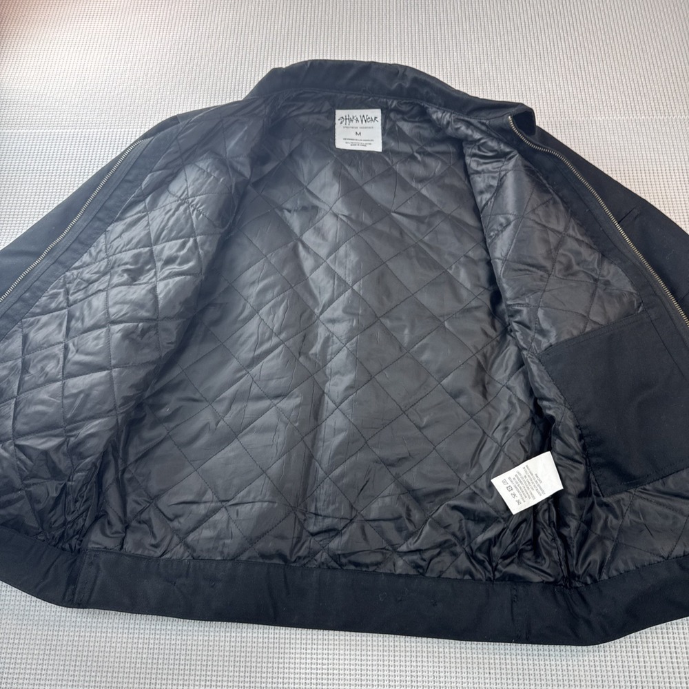 (534) Shaka Wear Work Jacket Mens M Black Private Motors Quilted - Picture 6 of 16